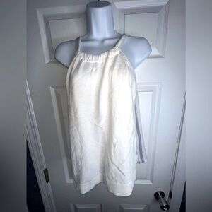 Loft Women’s Medium Cream Sweater Knit Tank Top Pink Blue Striped M Classic